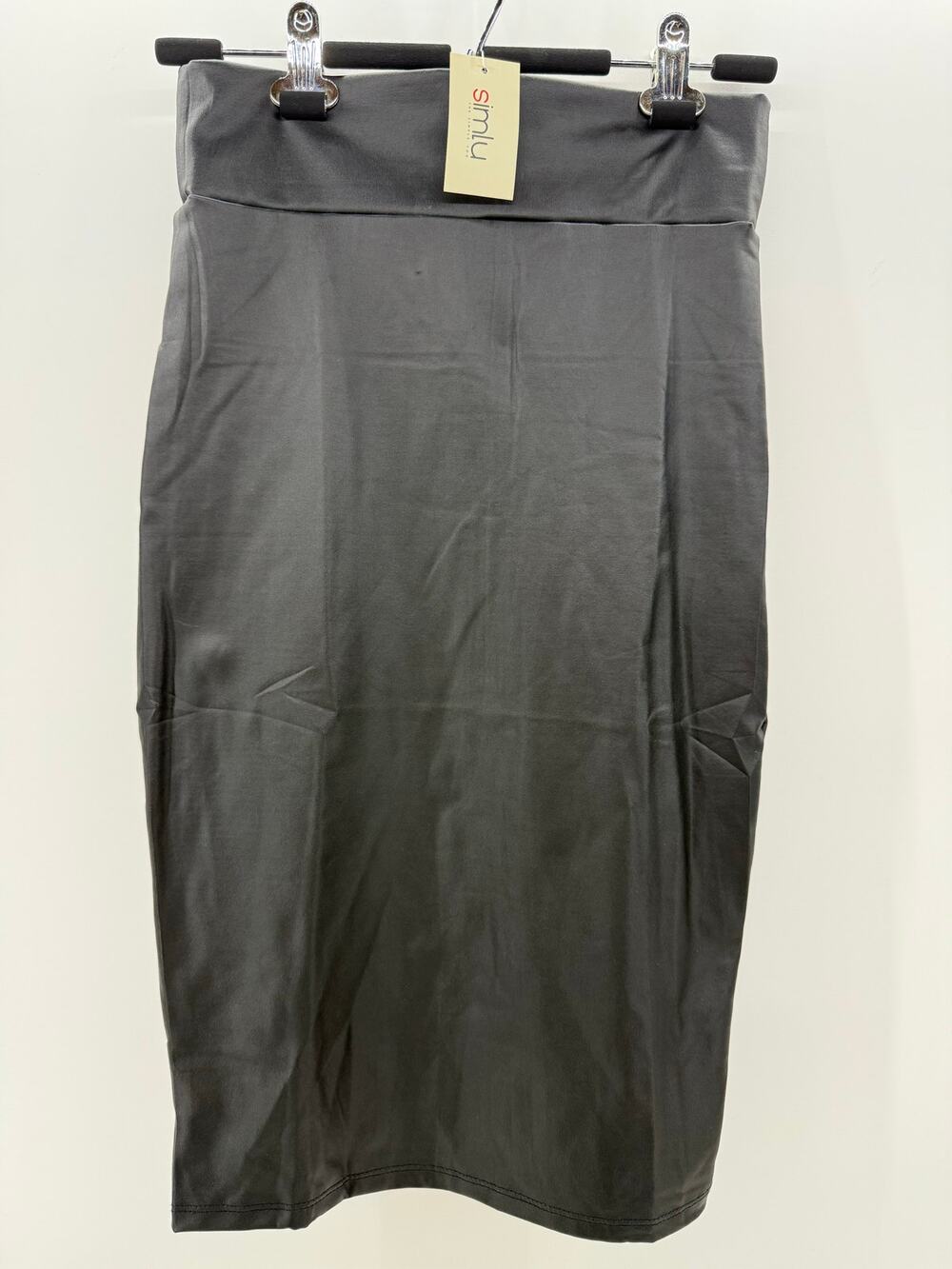 Simlu Women's Faux Leather Black Skirt - size Small - NWT